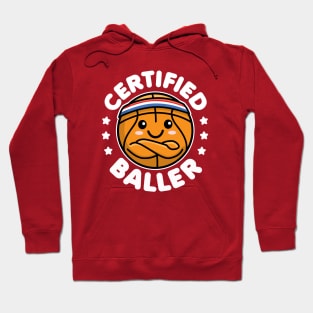 Certified Baller Cute Kawaii Basketball Design Hoodie